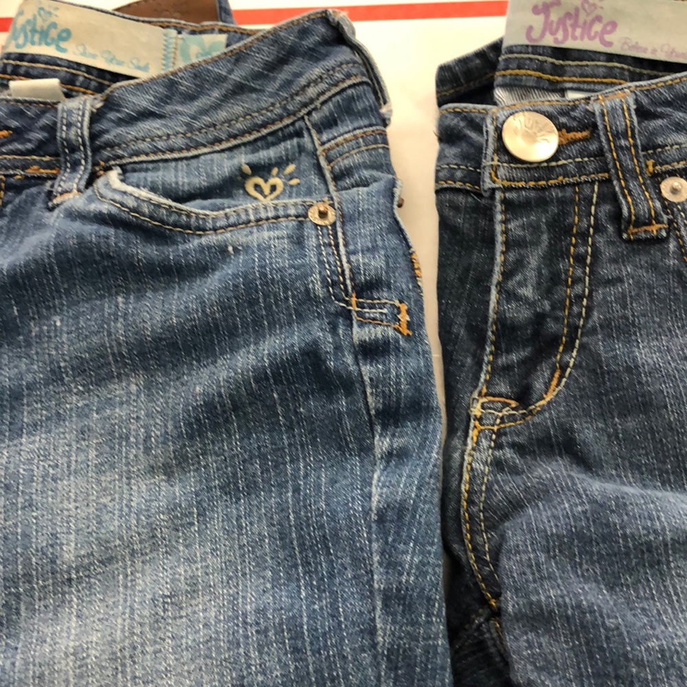 2 pair of Justice jeans for girls. 8 Regular